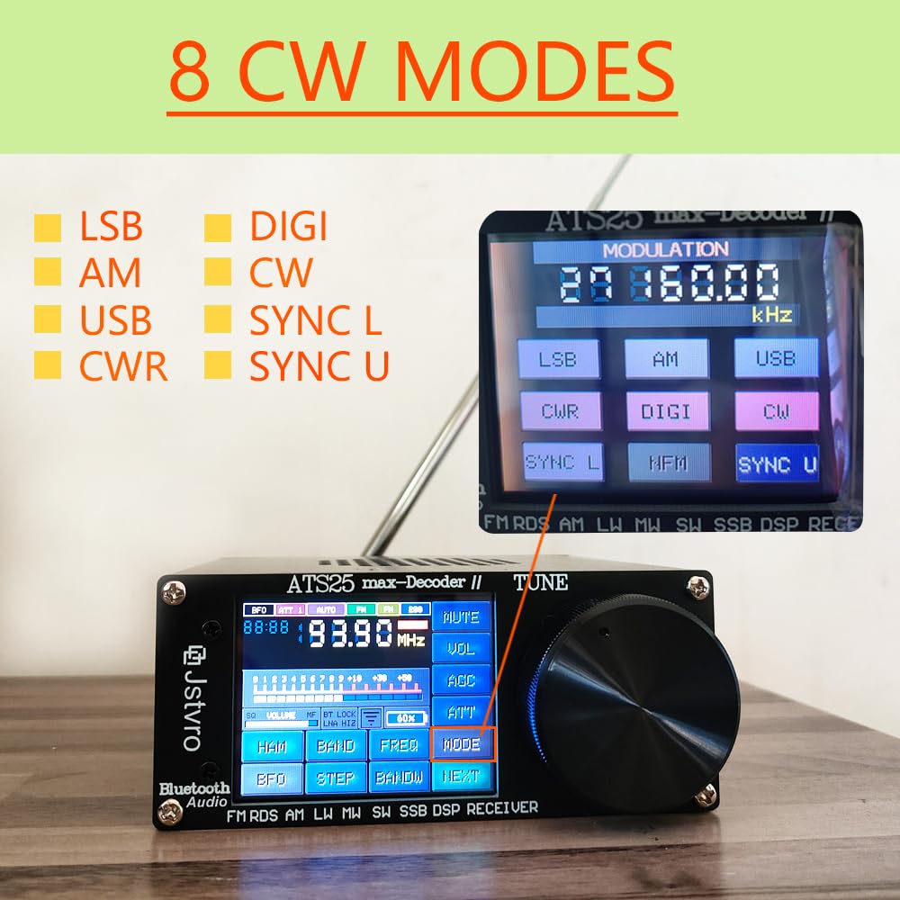 Receptor de rádio de ondas curtas SI4732 ATS25 Max-Decoder II